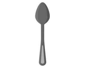Pocket travel metal soldier spoon. Touristic equipment for camping and tourism.