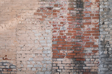 Old red brick wall. Background texture