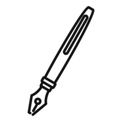 Ink pen icon outline vector. Hand letter