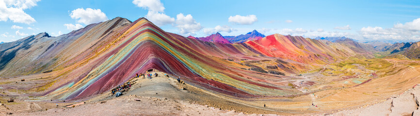 Vinicunca or Winikunka. Also called Montna a de Siete Colores. Mountain in the Andes of Peru - obrazy, fototapety, plakaty