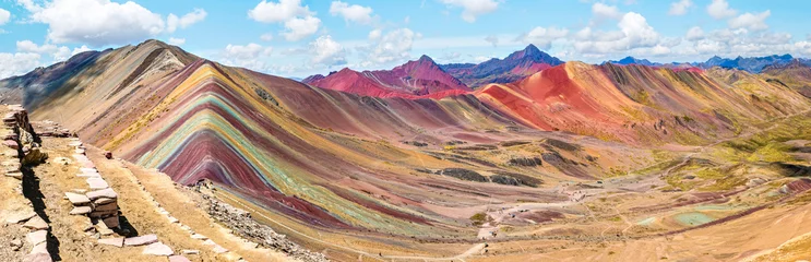 Foto op Plexiglas Vinicunca Vinicunca of Winikunka. Ook wel Montna a de Siete Colores genoemd. Berg in de Andes van Peru