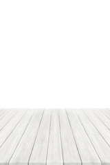 Empty white wood table top and white wall. Vertical Wall Texture Background. Building banner mock up abstract background - can used for display or montage your products.