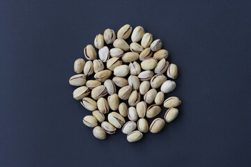 Pistachio on a black background