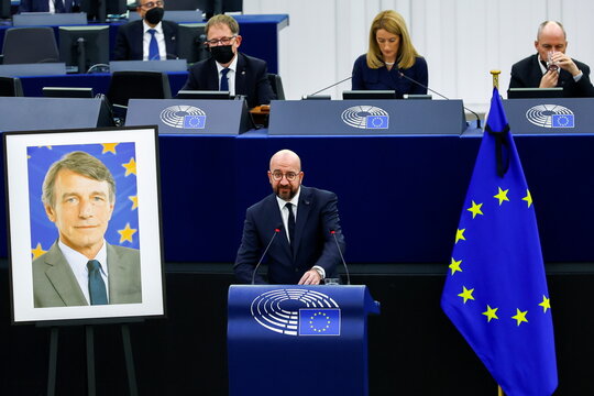 EU Parliament ceremony in memory of late European Parliament President Sassoli, in Strasbourg
