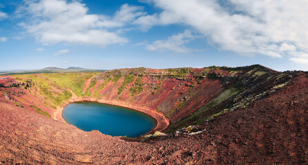 kerid volcano with blue crater lake, golden circle in southeast iceland © Africa2008