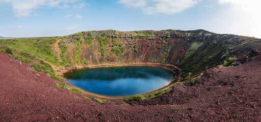 kerid volcano with blue crater lake, golden circle in southeast iceland © Africa2008