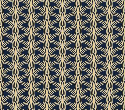 Art deco seamless pattern. Luxury geometric classic retro ornament. Vector golden abstract geometric pattern