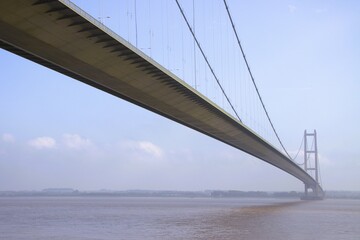 Stunning view across suspension Humber Bridge, Hessle, Hull, Yorksire