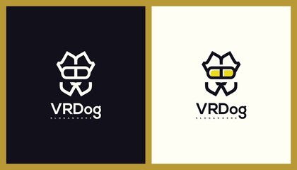 Virtual Reality/VR Pets Logo Design. Unique Illustration.  Creative Vector based Icon Template