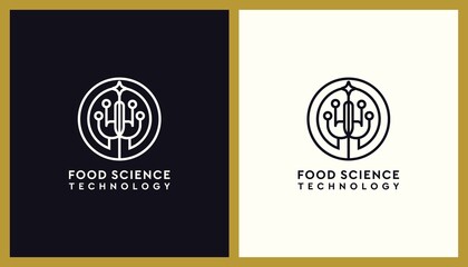 Food Science Technology Logo Design. Unique Illustration Editable. Creative Vector based Icon Template.