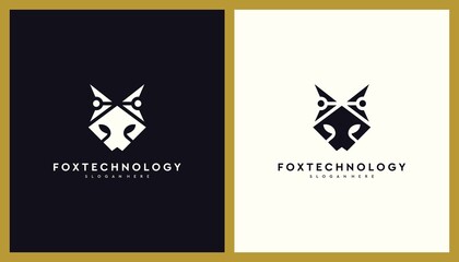 Fox Technology Logo Design. Unique Illustration Editable. Creative Vector based Icon Template.