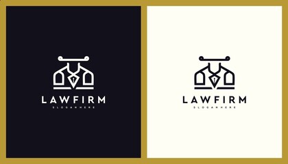 Law Firm Logo Design. Unique Illustration Editable. Creative Vector based Icon Template.