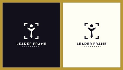 Leader Frame Logo Design. Unique Illustration Editable. Creative Vector based Icon Template.
