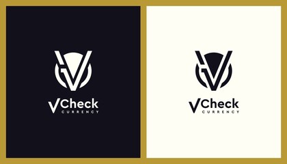 V Checklist Crypto Currency Logo Design. Unique Illustration Editable. Creative Vector based Icon Template.