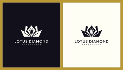 Lotus Diamond Logo Design. Unique Illustration Editable. Creative Vector based Icon Template.
