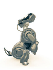 cyber dog cartoon is doing a begging pose