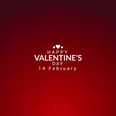 Happy Valentine's Day With Red Background Free Vector