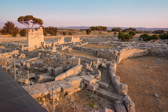 Top view of the excavations of Egnazia in Puglia (Italy)