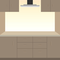 Modern kitchen interior, flat style, vector graphic design