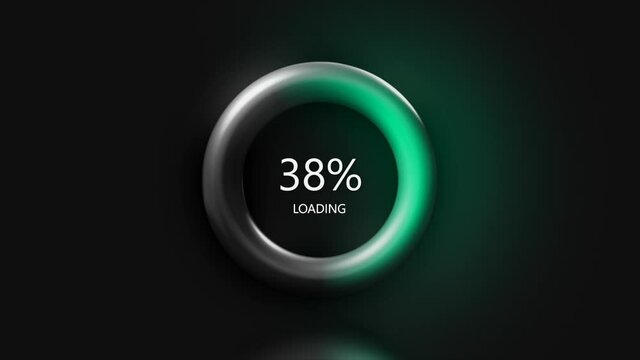 Circular counting infographics. Motion. Abstract ring filling with color and changing number of percentage, loading process.