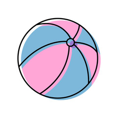 Ball vector icon. Illustration of vector ball toy. Abstract colorful icons with lines. Linear toys for baby.