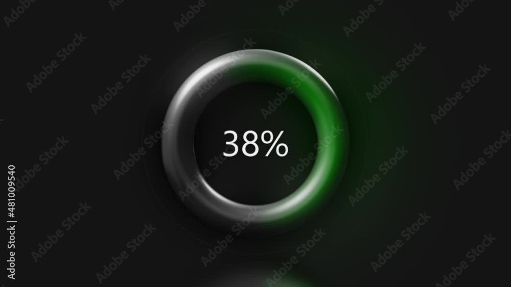 Poster ring with loading percent charge. motion. loading percentages of charging or process on device. back