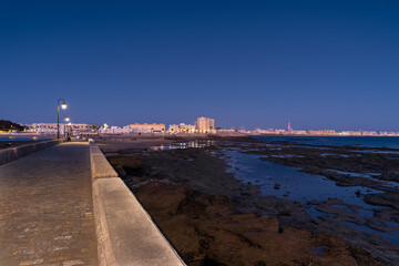 Fototapeta na wymiar Landscape of the famous city of Cadiz at sunset, Andalusia, Spain