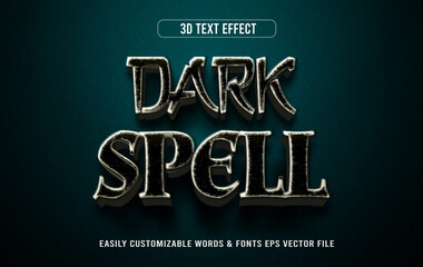 Dark spell 3d editable text style effect