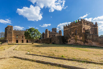 Castle Fasil Ghebbi, Royal fortress-city in Gondar, Ethiopia.