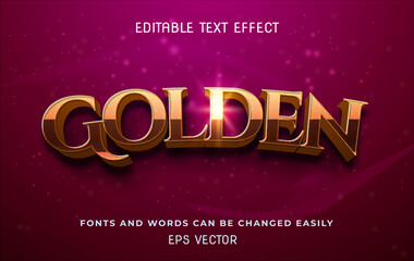 Golden 3d editable text effect
