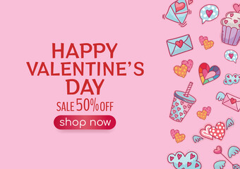 happy valentine's day banner design for website 