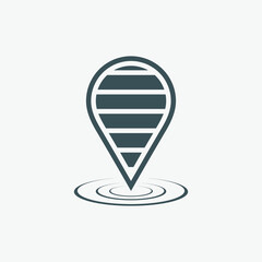 Map pin pointer Route Gps location icon Vector illustration cut
