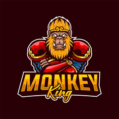 Monkey King Mascot Logo Illustration