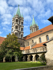Fototapeta na wymiar Steeple of the famous Merseburg cathedral in Saxony-Anhalt