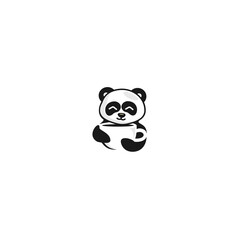 Vector graphic illustration of a panda cute holding a coffee cup Suitable for cafe, restaurant, food corner, street food, or coffee shop.