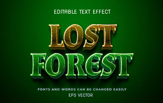 Lost forest adventure 3d editable text effect