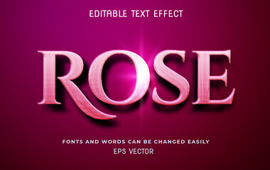 Rose 3d editable text style effect