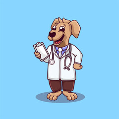 Happy Dog Medic cartoon illustration
