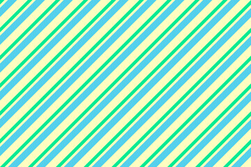 Diagonal stripe abstract background vector. Striped seamless pattern with blue, green and yellow pastel colors for gift wrapping paper, textile, fabric design. Holiday wrap design.