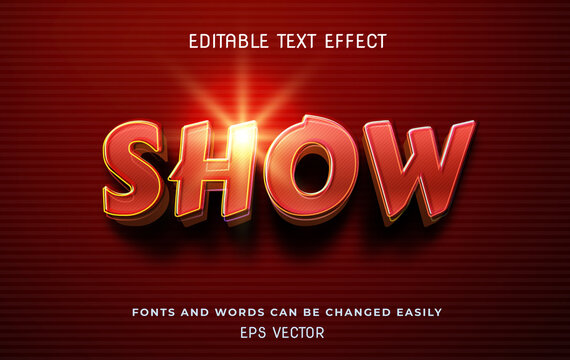 Show 3d editable text effect