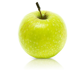 Isolate of a whole fresh green apple.