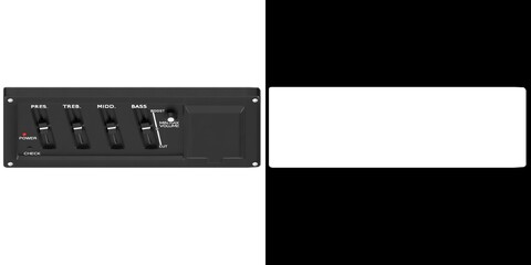 3D rendering illustration of a guitar equalizer control panel