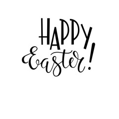 Happy Easter Lettering. Hand drawn letters. Holiday background for logo, postcards, web and promotion. Vector illustration on white. - 481016124