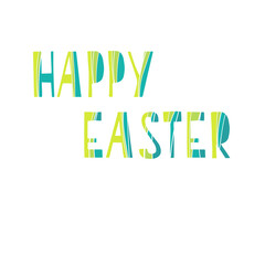 Colorful Hand drawn letters. Happy Easter Lettering. Holiday background for logo, postcards, web and promotion. Vector illustration on white.