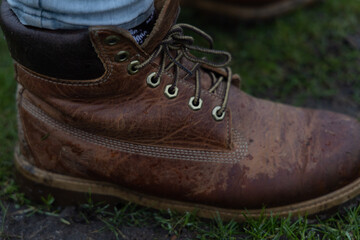 old worn boots