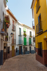 Onda, Valencian Community, Spain. Empty historic street during the pandemic of Covid-19.