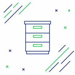 Line Furniture nightstand icon isolated on white background. Colorful outline concept. Vector