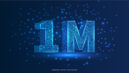1m online social group, happy banner celebrate, Vector
One million - obrazy, fototapety, plakaty