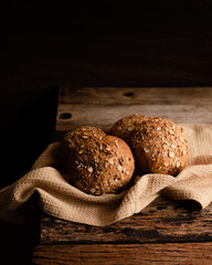 bread on table