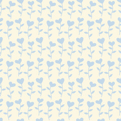 Seamless pattern with growing hearts